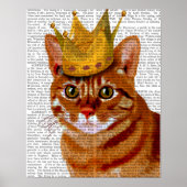Ginger Cat met kroonportret Poster (Voorkant)