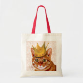 Ginger Cat met kroonportret Tote Bag (Voorkant)