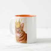 Ginger Cat met kroonportret Tweekleurige Koffiemok (Voorkant links)