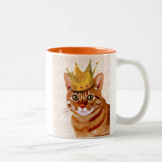 Ginger Cat met kroonportret Tweekleurige Koffiemok (Rechts)