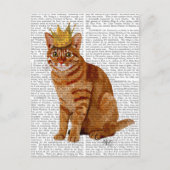 Ginger Cat met kroonvolle Briefkaart (Voorkant)