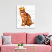 Ginger Cat met kroonvolle Canvas Afdruk (Insitu (Woonkamer))