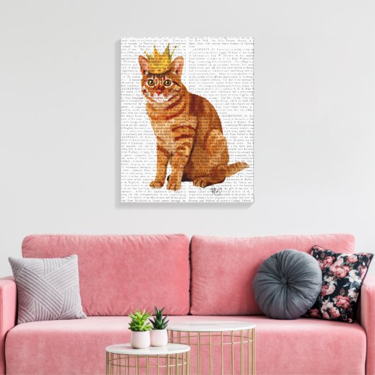 Ginger Cat met kroonvolle Canvas Afdruk (Insitu (Woonkamer))