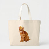 Ginger Cat met kroonvolle Grote Tote Bag (Voorkant)