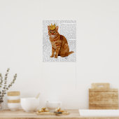 Ginger Cat met kroonvolle Poster (Keuken)
