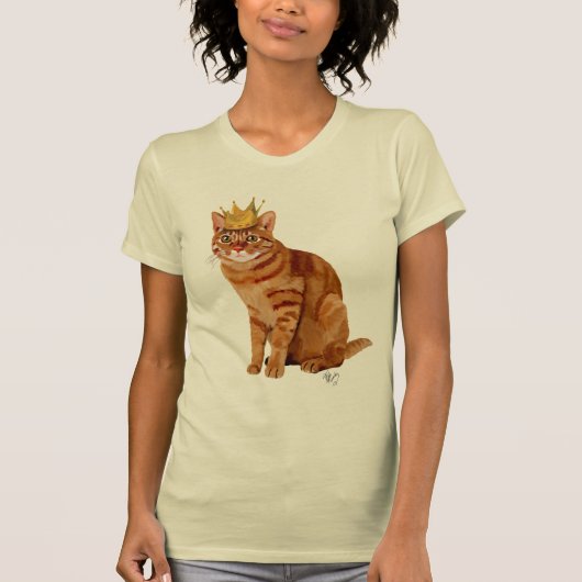 Ginger Cat met kroonvolle T-shirt (Voorkant)