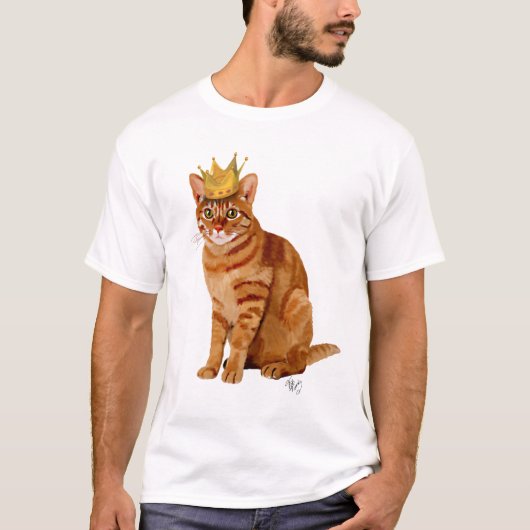 Ginger Cat met kroonvolle T-shirt (Voorkant)
