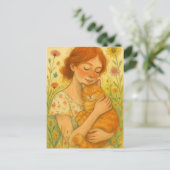 Ginger Cat Mom Oranje Tabby Katten Briefkaart (Staand voorkant)