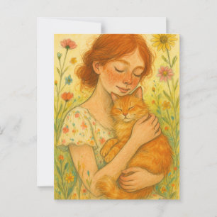 Ginger Cat Mom Oranje Tabby Katten Briefkaart