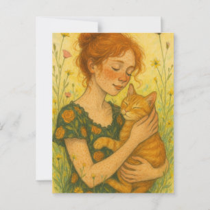 Ginger Cat Mom Oranje Tabby Katten Briefkaart