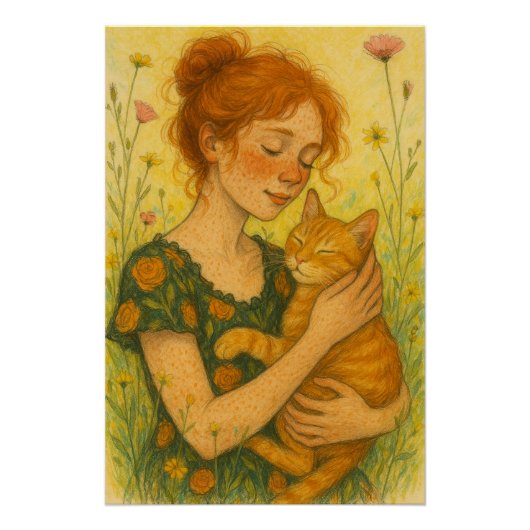 Ginger Cat Mom Oranje Tabby Katten Perfect Poster (Voorkant)