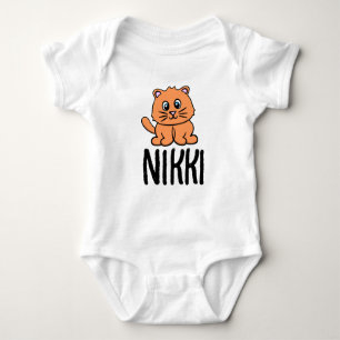 GINGER CAT NAME GIRLS ONE PIECE T SHIRLS ROMPER