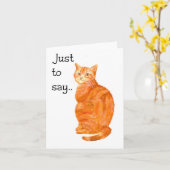 Ginger Cat Notecard Kaart (Gele Bloem)