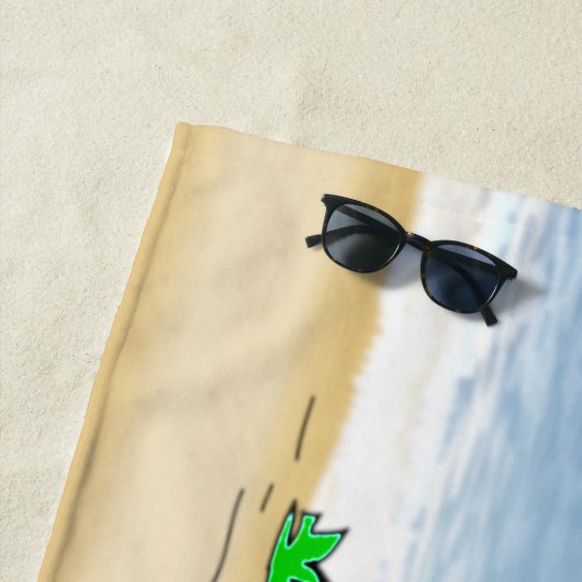 Ginger Cat op Hammock met Palm Trees zand en oceaa Strandlaken (In situ)