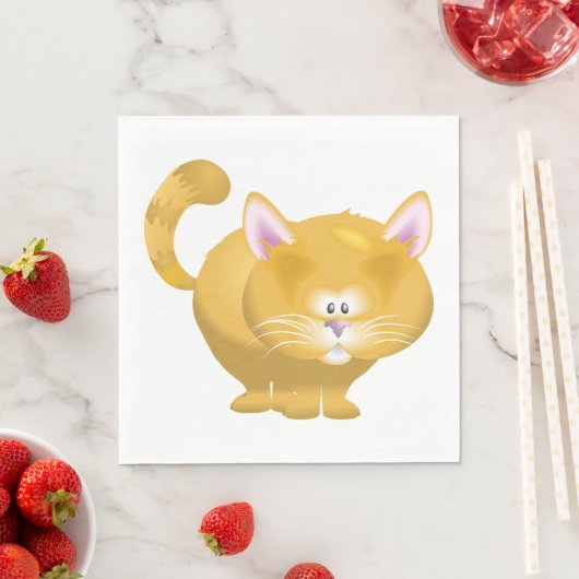 Ginger Cat Paper Napkins Servet (Insitu)