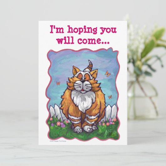 Ginger Cat Party Center Kaart (Staand voorkant)