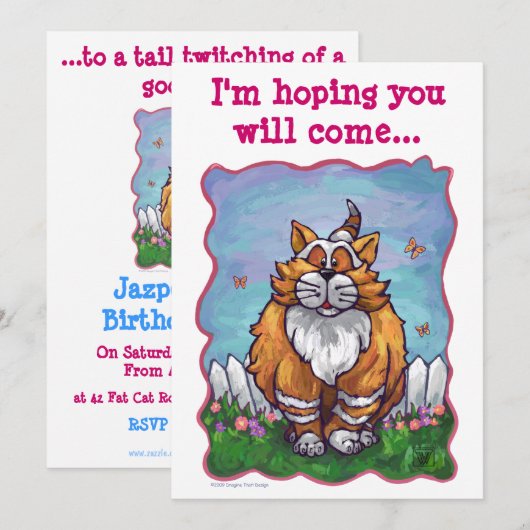 Ginger Cat Party Center Kaart (Voorkant / Achterkant)