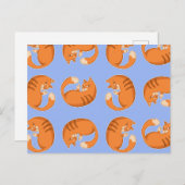 Ginger Cat Pattern Briefkaart (Voorkant / Achterkant)
