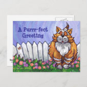 Ginger Cat Personalized Briefkaart (Voorkant / Achterkant)