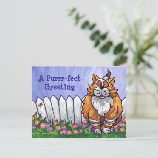 Ginger Cat Personalized Briefkaart (Staand voorkant)