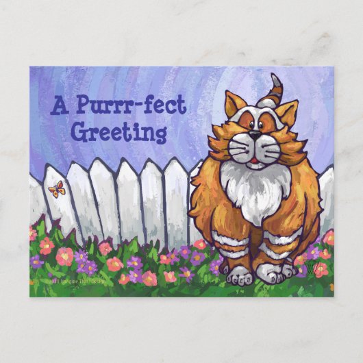 Ginger Cat Personalized Briefkaart (Voorkant)