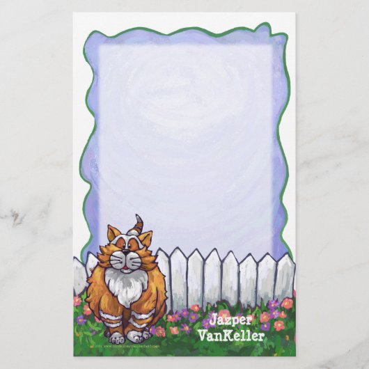 Ginger Cat Personalized Stationery Briefpapier (Voorkant)