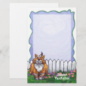 Ginger Cat Personalized Stationery Briefpapier (Voorkant / Achterkant)