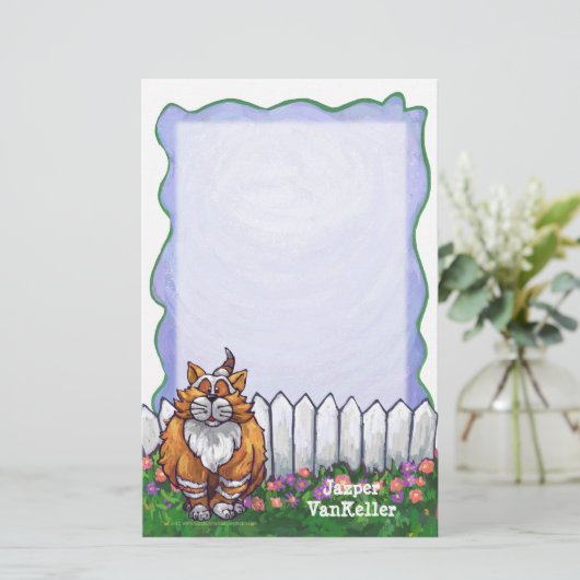 Ginger Cat Personalized Stationery Briefpapier (Staand voorkant)