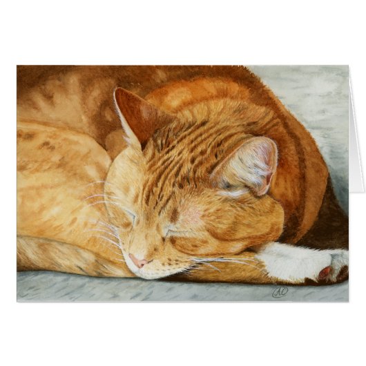 Ginger Cat - Pet Lover Wenskaart (Voorkant Horizontaal)