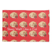 Ginger Cat Photo Humor Text Blue Red  Kussensloop (Achterkant-Links)