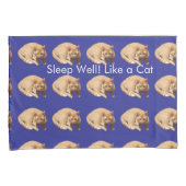 Ginger Cat Photo Humor Text Blue Red  Kussensloop (Voorkant-Rechts)