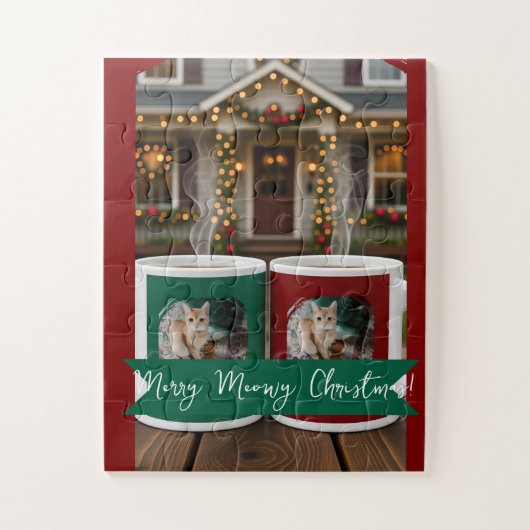 Ginger cat, Photo Text Customize ,Meowy Christmas, Legpuzzel (Verticaal)