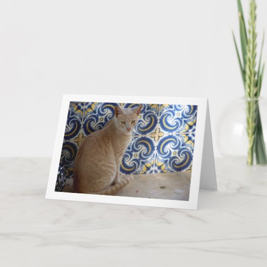 Ginger Cat Portret Kaart (Voorkant)