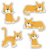 Ginger Cat Poses Sticker (Voorkant)