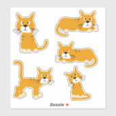 Ginger Cat Poses Sticker (Vel)