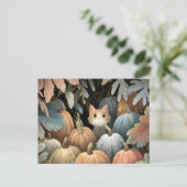 Ginger Cat Pumpkin Patch Briefkaart (Staand voorkant)