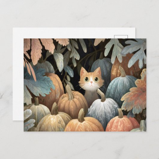 Ginger Cat Pumpkin Patch Briefkaart (Voorkant / Achterkant)