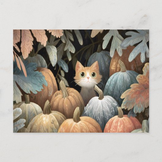 Ginger Cat Pumpkin Patch Briefkaart (Voorkant)