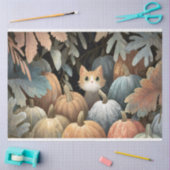Ginger Cat Pumpkin Patch Decoupage Tissuepapier (Craft)