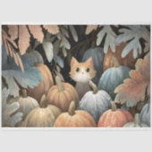 Ginger Cat Pumpkin Patch Decoupage Tissuepapier (Voorkant)