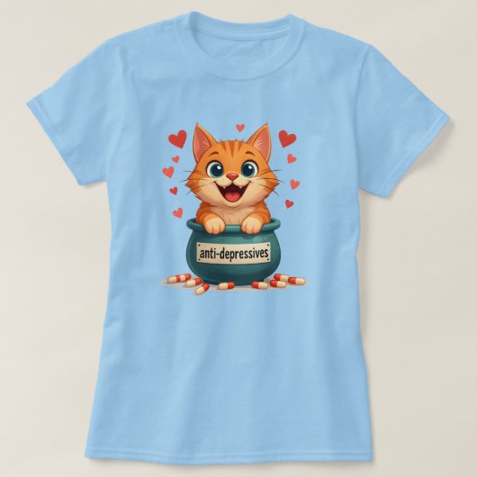 Ginger cat, red colored cat t-shirt (Design voorkant)