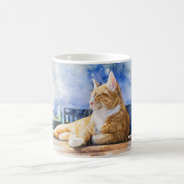 Ginger Cat Relaxing Classic Mok