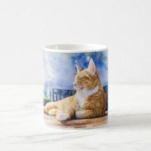 Ginger Cat Relaxing Classic Mok