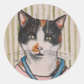 Ginger Cat Ronde Sticker (Voorkant)