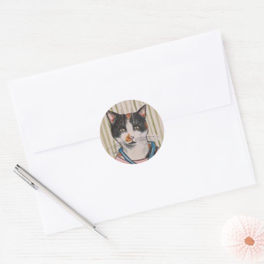 Ginger Cat Ronde Sticker (Envelop)