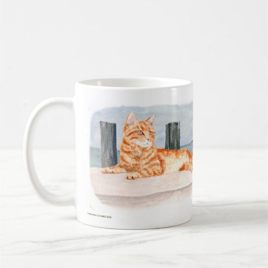 Ginger Cat Seaside Mok, 325 ml Koffiemok (Links)