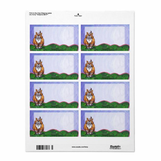 Ginger Cat Shipping Labels (Full Sheet)