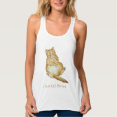 ginger cat sleeping cute kitten with cat slogan tanktop (Voorkant)