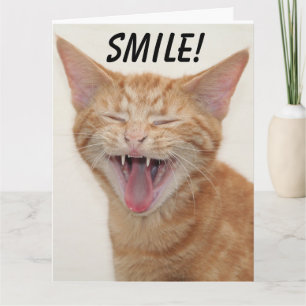 GINGER CAT SMILKING DENK VAN JULLIE Wenskaarten Kaart