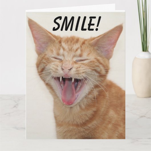 GINGER CAT SMILKING DENK VAN JULLIE Wenskaarten Kaart (Voorkant)